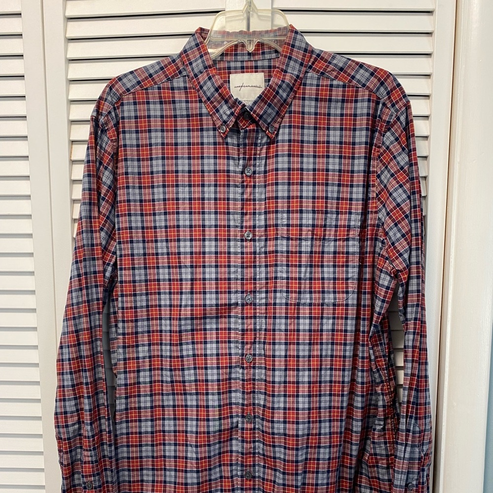 Plaid American Eagle button-down shirt
